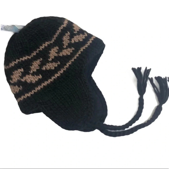 RUGGED BEAR NEW BOUTIQUE BOYS HAT KNIT BLACK FLEECE WINTER SNOW SKI HATS ONE SZ - Picture 1 of 5